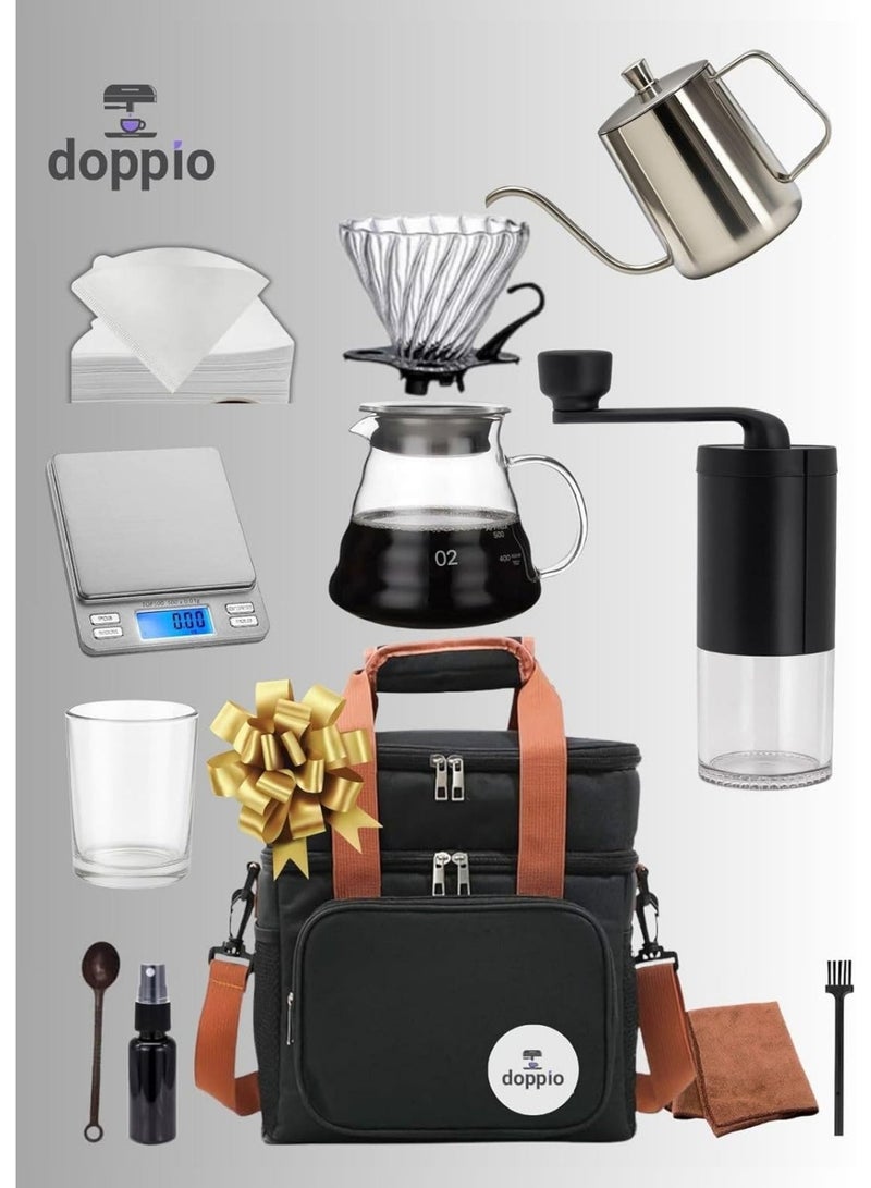 Doppio Complete 12-Piece V60 Pour Over Coffee Set – With Travel Bag - Image 3